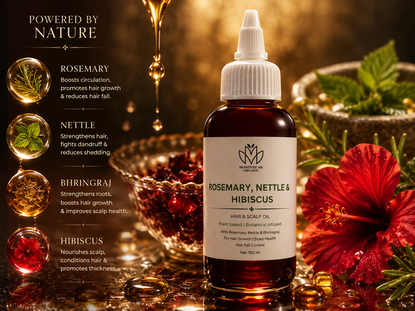 Rosemary, Nettle & Hibiscus ( Hair And Scalp Oil) - 100ml