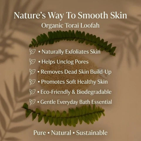 Raw organic loofah scrubber
