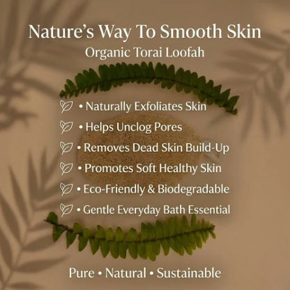 Raw organic loofah scrubber