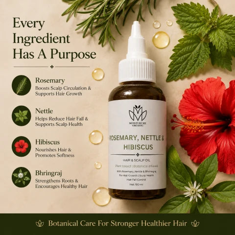ROSEMARY, NETTLE & HIBISCUS ( hair and scalp oil)