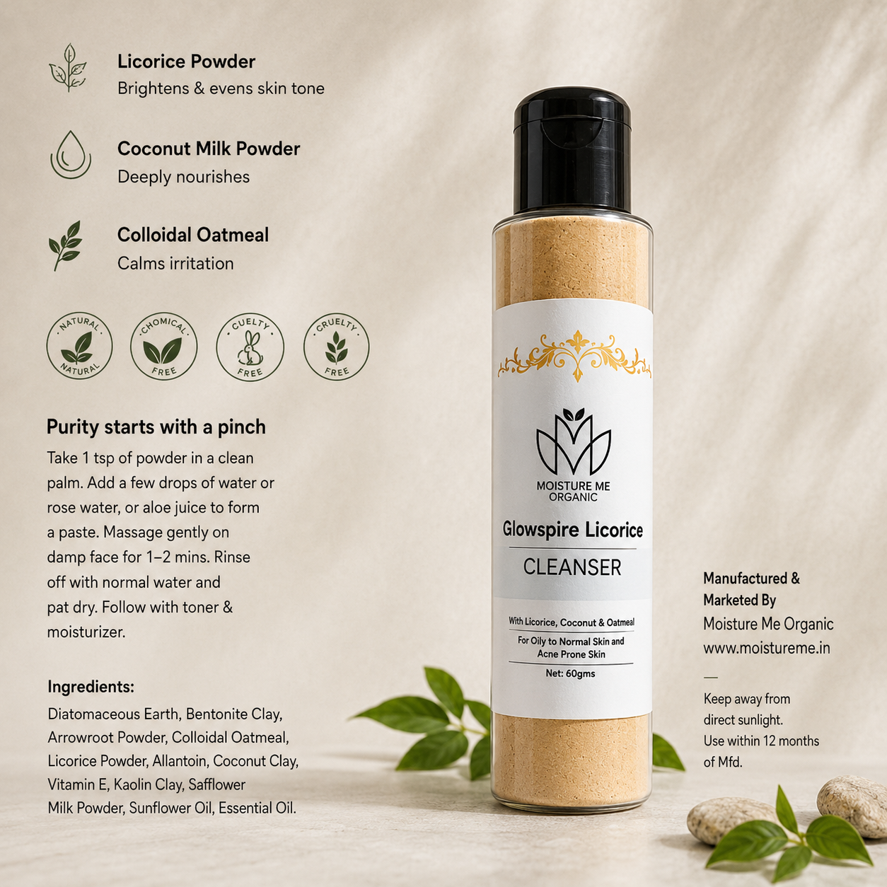 Glowspire Licorice Cleanser - 70g